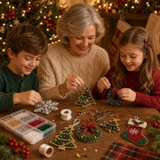 Christmas 3D bead ornament kit detail view – creative holiday bead art craft set 4 pieces