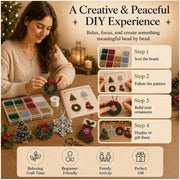 Christmas 3D beaded ornaments finished display – DIY holiday bead art craft for home decor