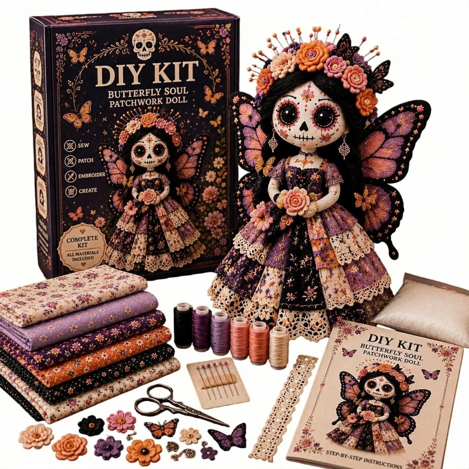 Halloween Diamond Painting Kits Halloween DIY Craft Kit, Patchwork Doll Making Set, Creative Halloween Decoration Supplies, Fun Crafting Materials for Kids & Adults, Complete Craft Set