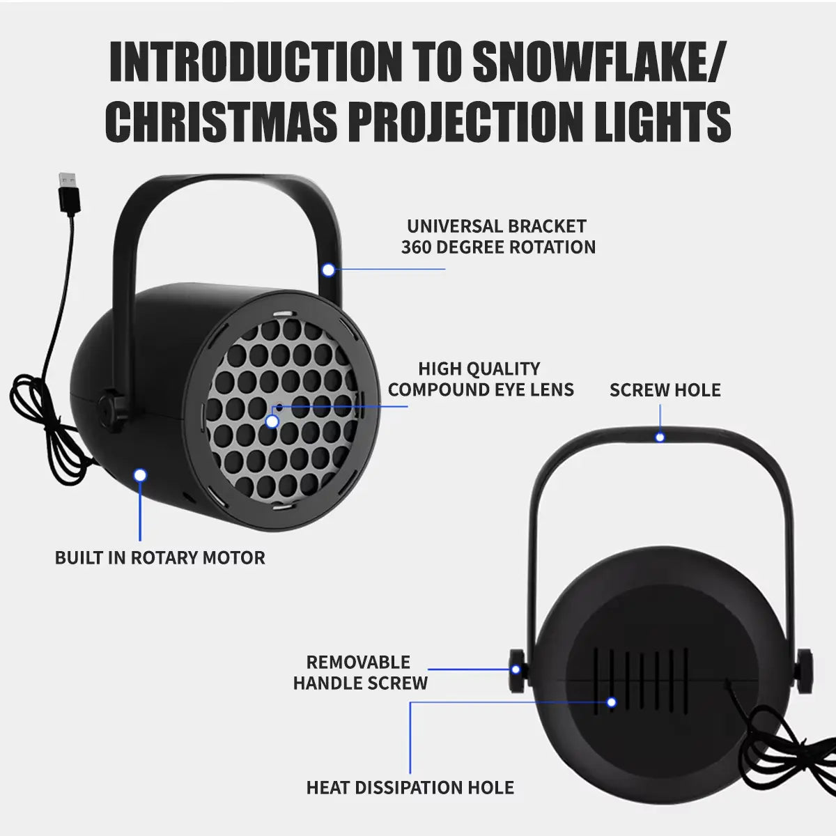 LED Christmas Projector Light – Indoor Holiday Party & Halloween Decoration
