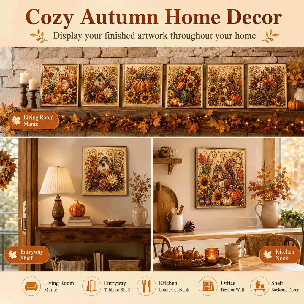 Halloween Diamond Painting Kits Autumn Pearl Painting Kit - Pearl Art Diy Kits for Adults Autumn (Pumpkin) | 12 * 12-inch Beginner-Friendly Crafting with Selected Fall Scenes, a Relaxing DIY Project for Sparkling Autumn Artwork