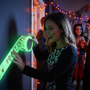 Halloween glow tape detail view – fluorescent decorative caution strip 5cm wide