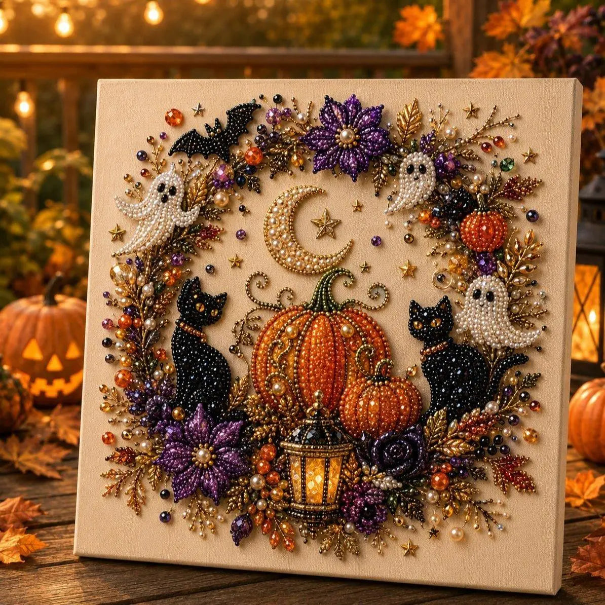 Halloween Diamond Painting Kits 2026 Halloween New Ghost Pearl Art DIY Kit Includes Artboard, Spooky Cute 3D Diamond Painting Crafts, , DIY Fall Home Decor Wall Art, Beginner DIY Seasonal Party Gift