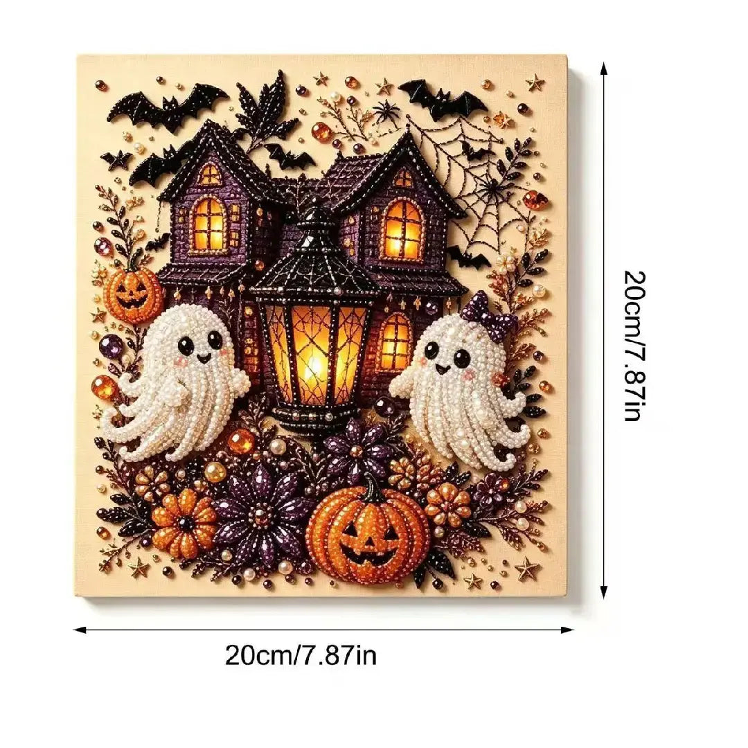 Halloween Diamond Painting Kits 2026 Halloween New Ghost Pearl Art DIY Kit Includes Artboard, Spooky Cute 3D Diamond Painting Crafts, , DIY Fall Home Decor Wall Art, Beginner DIY Seasonal Party Gift