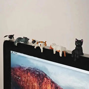 Mini resin cat figurines style B 5-piece set – adorable multi-pose kitty desk decoration