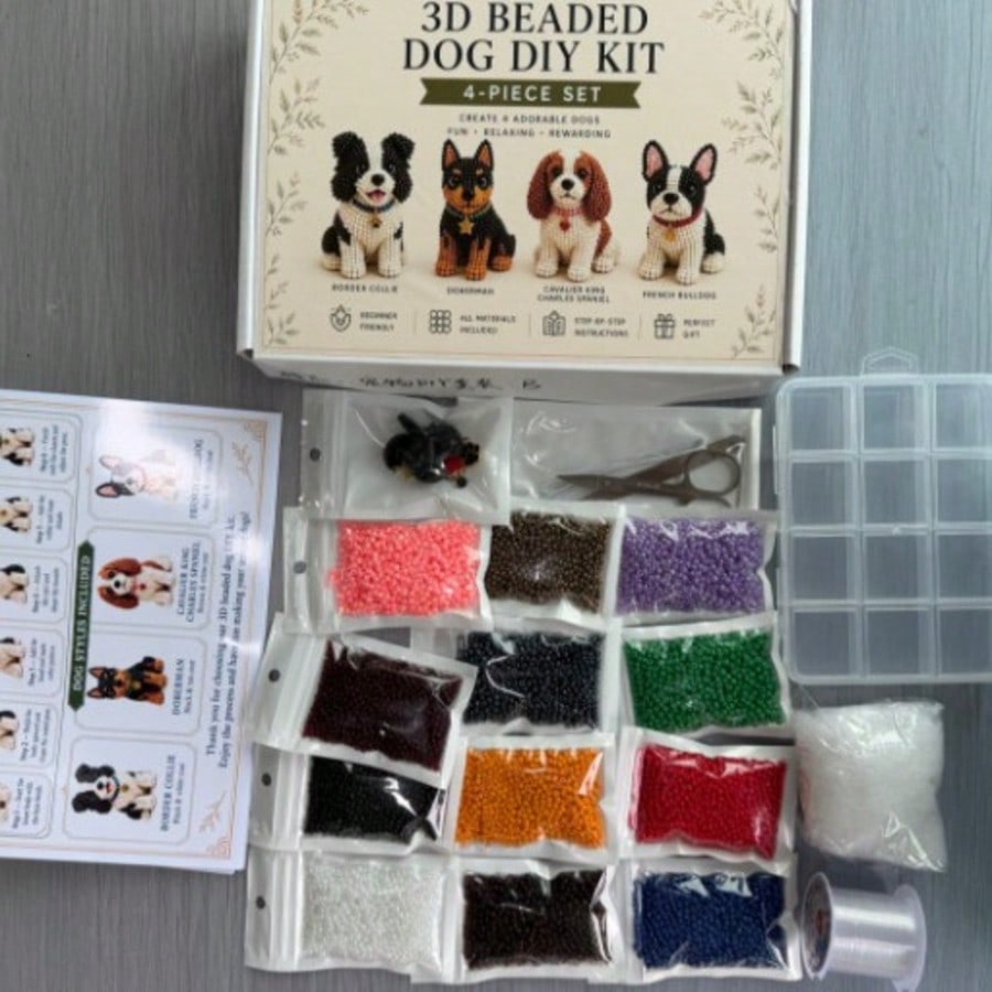 3D Beaded Animal Craft Kit, Handmade DIY Bead Set