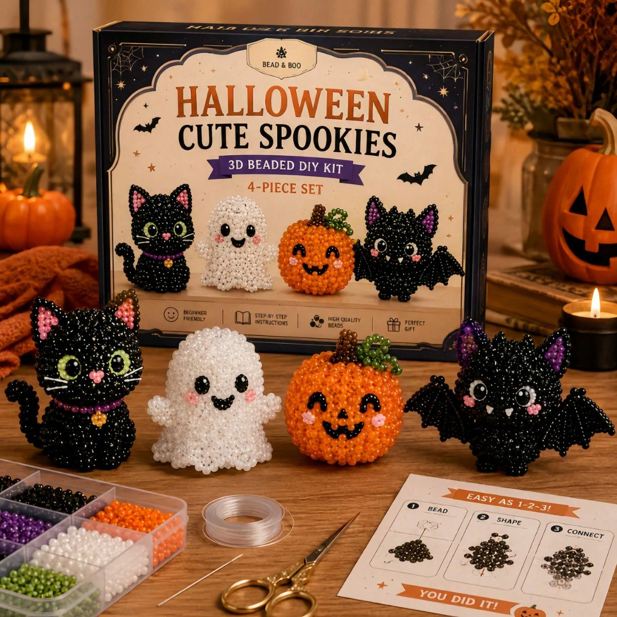 3D Beaded Animal Craft Kit, Handmade DIY Bead Set
