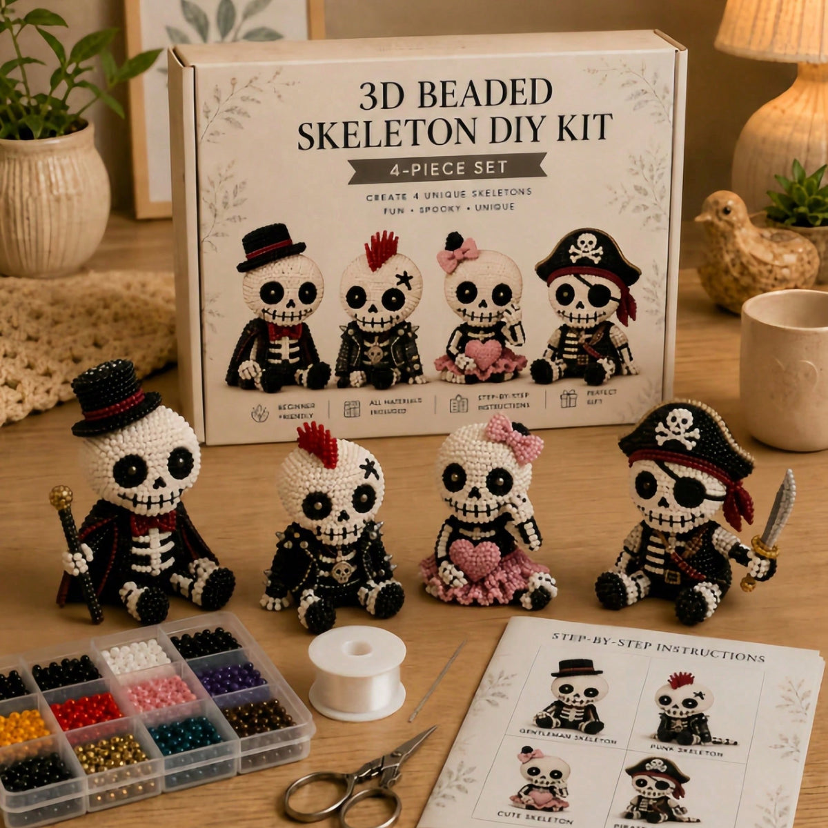 3D Beaded Animal Craft Kit, Handmade DIY Bead Set