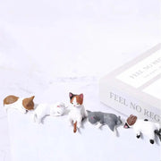 Resin cat and corgi figurines comparison – cute mini cartoon desk decor set for girls