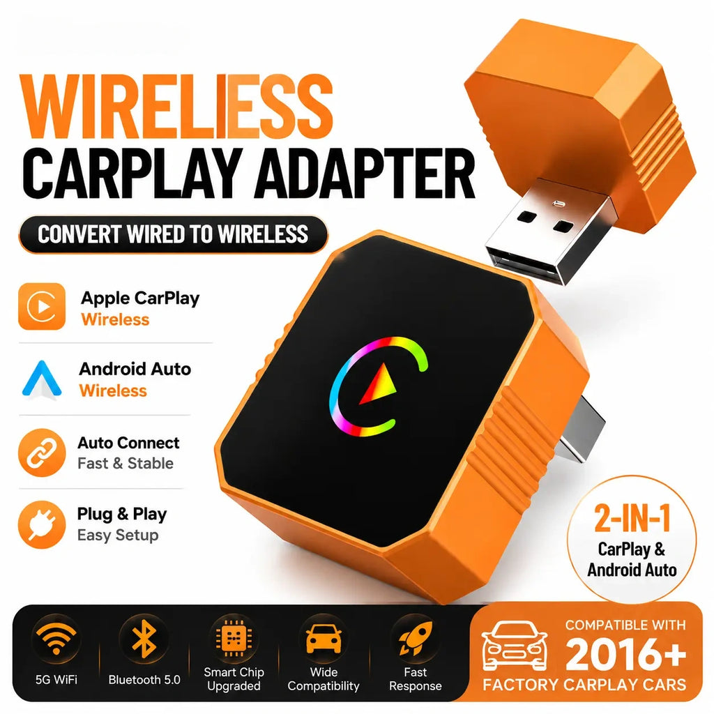 Convert Wired CarPlay & Android Auto to Wireless For Compatible 2016