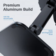 Aluminum phone stand size reference – lightweight compact folding adjustable mount