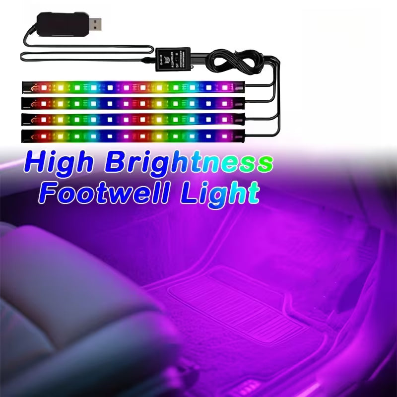 RGB car interior LED light kit available in multiple colors USB powered