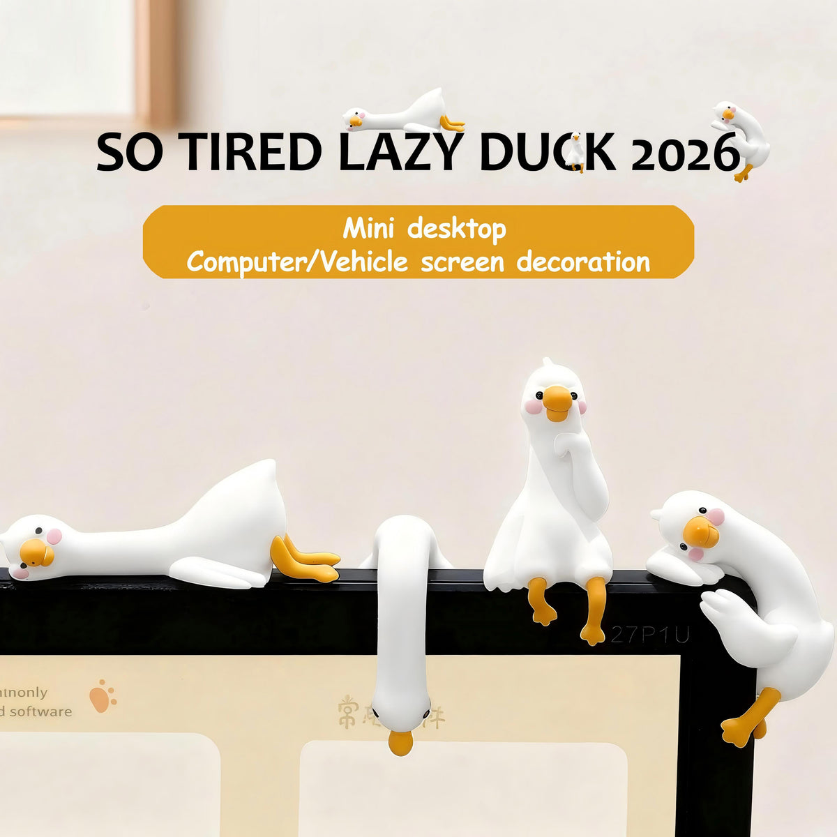 Cute collectible cartoon goose figurines set – fun home and office desk decor 3 or 4 pcs