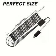 RGB car interior LED light kit available in multiple colors USB powered