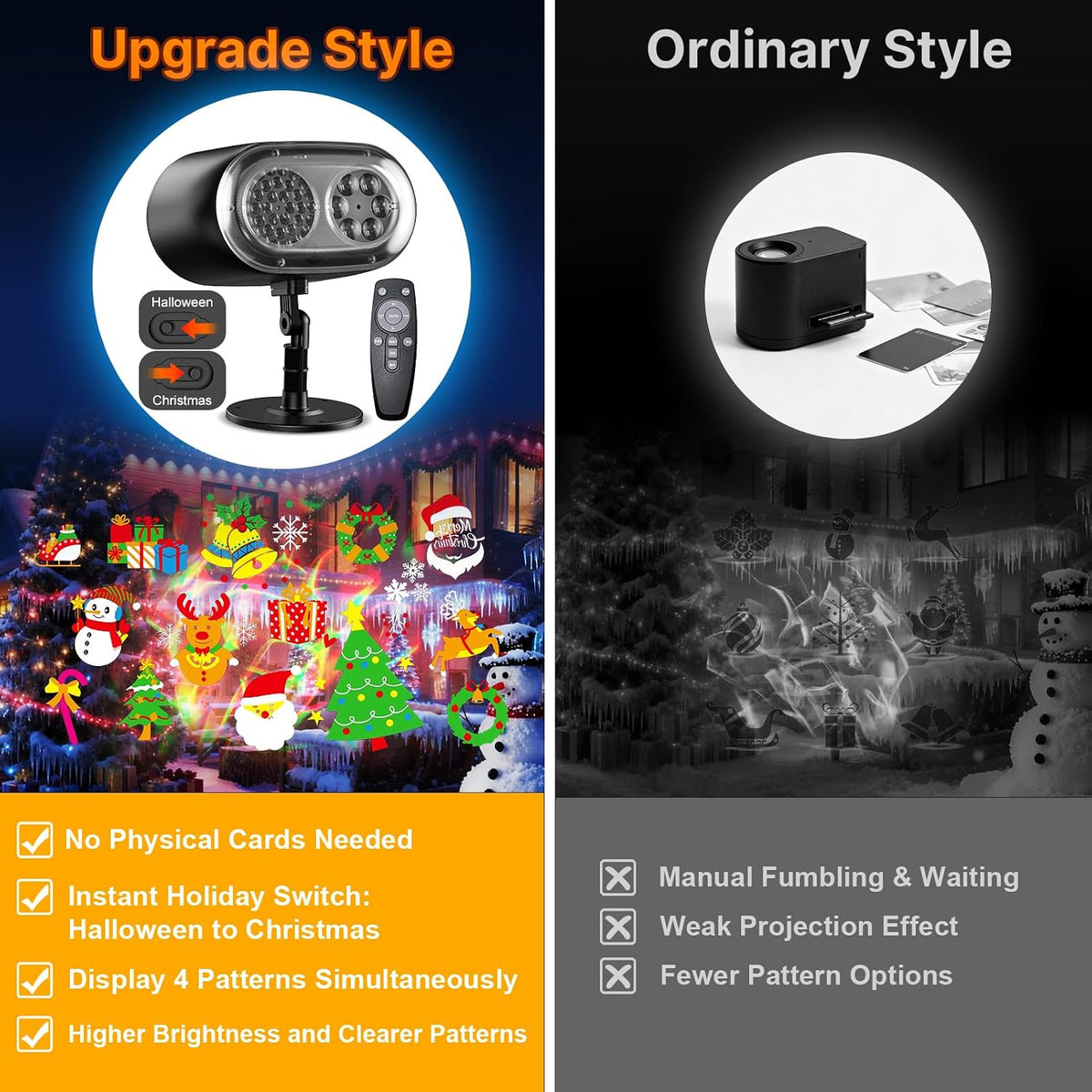 Christmas Projector Lights Outdoor Decorations Lighting for Outside Party