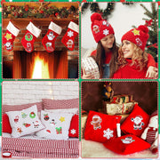 12pcs Christmas Iron on Patches Sequin Embroidered Sew Applique