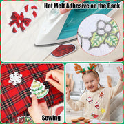 12pcs Christmas Iron on Patches Sequin Embroidered Sew Applique