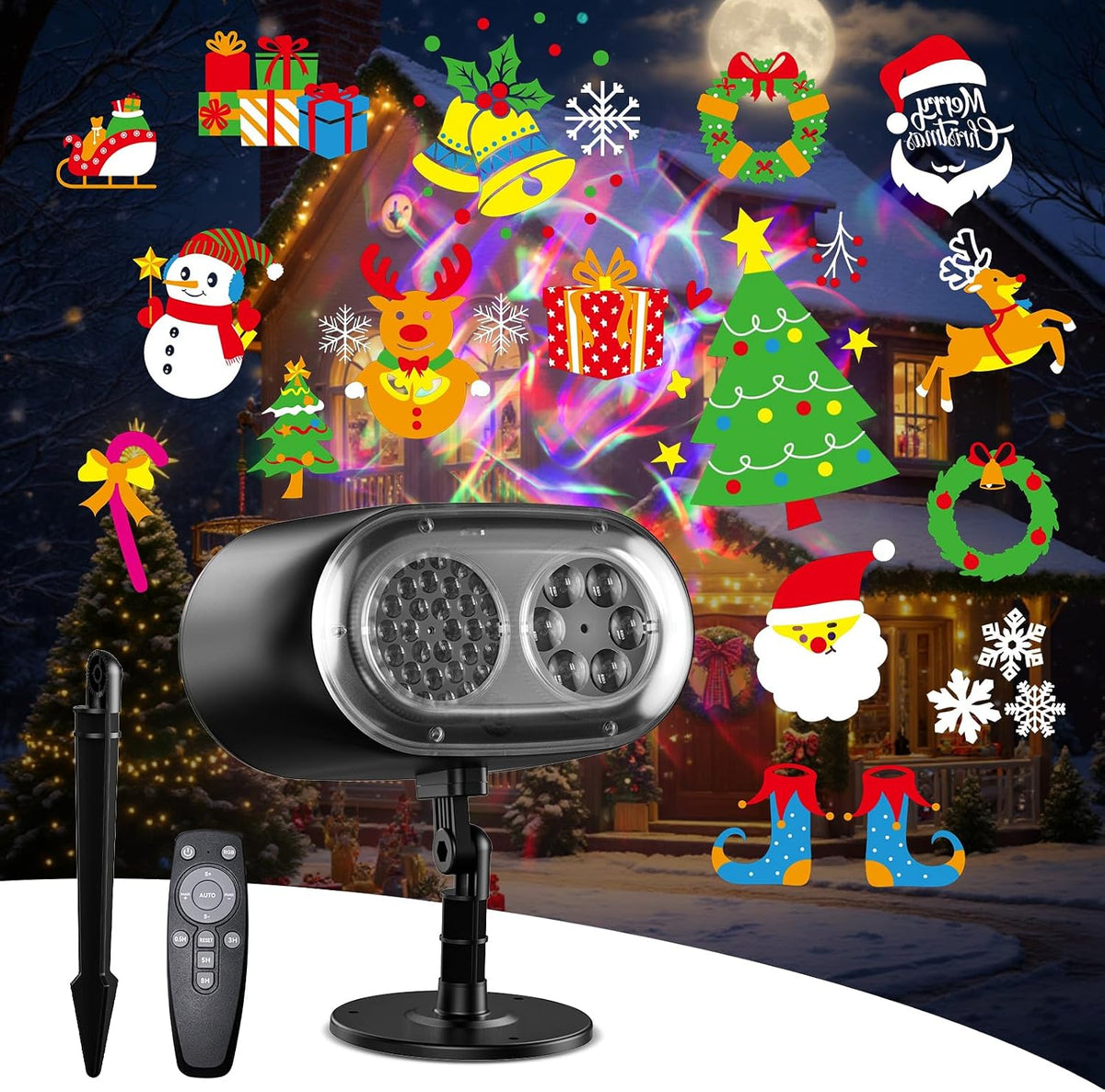 Christmas Projector Lights Outdoor Decorations Lighting for Outside Party