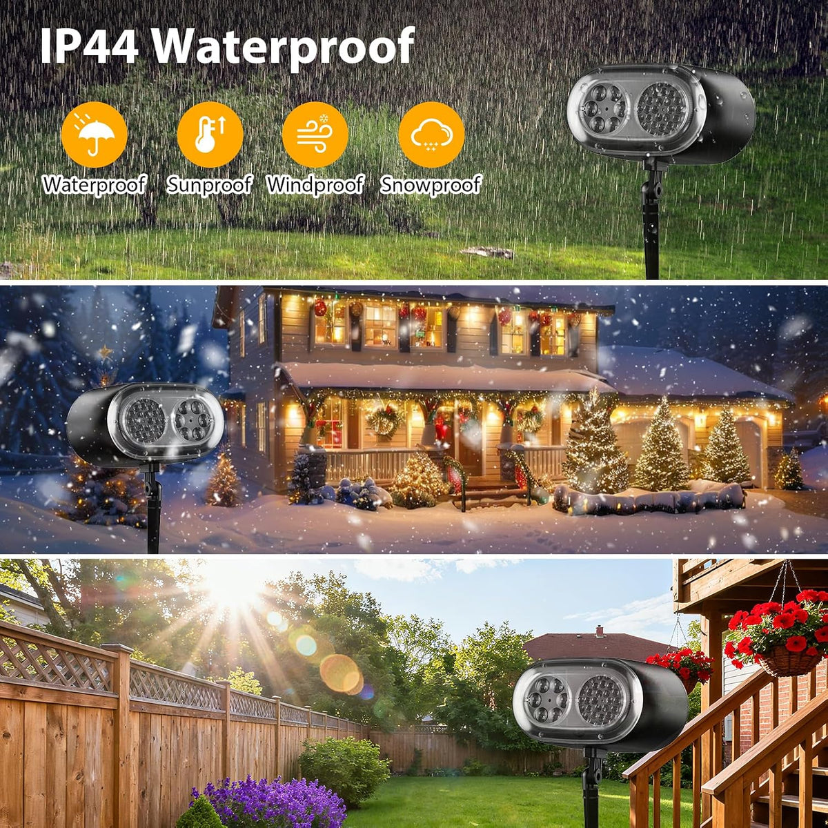 Christmas Projector Lights Outdoor Decorations Lighting for Outside Party