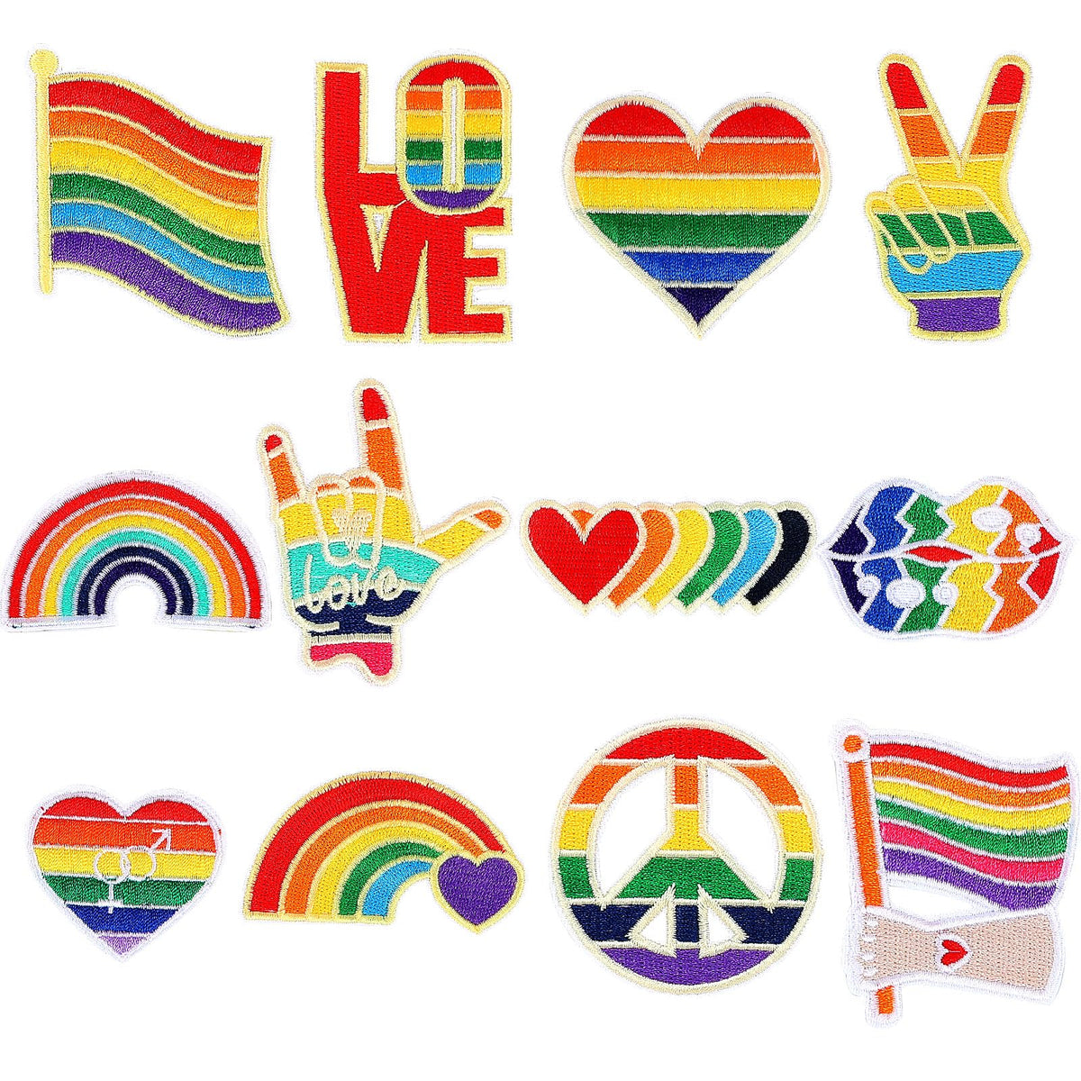 12pcs Christmas Iron on Patches Sequin Embroidered Sew Applique