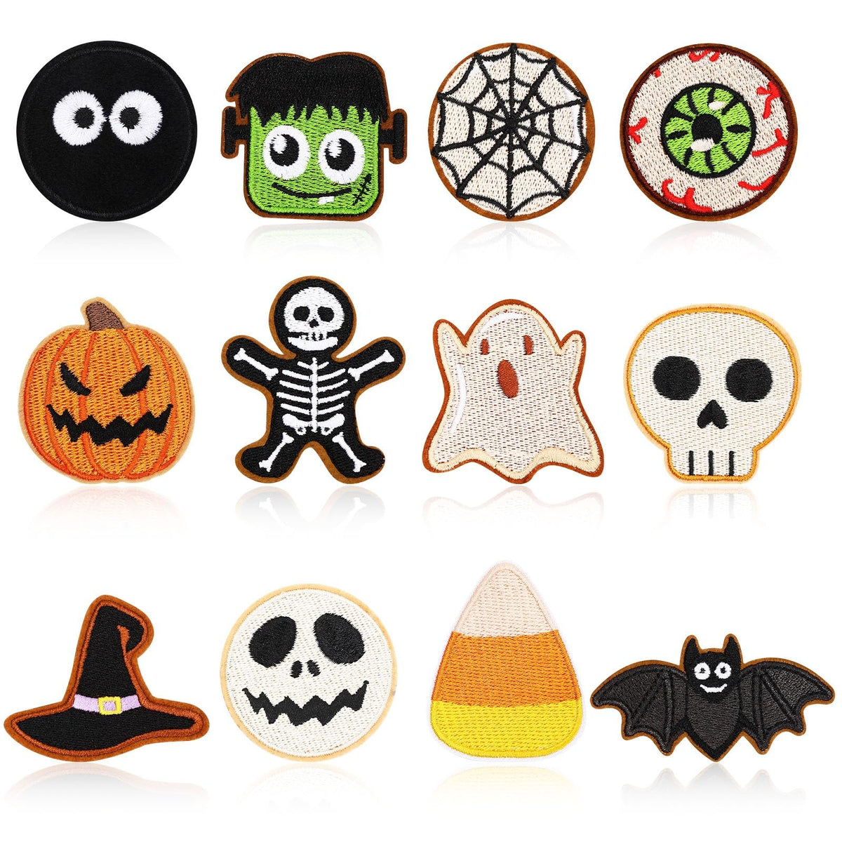 12pcs Christmas Iron on Patches Sequin Embroidered Sew Applique