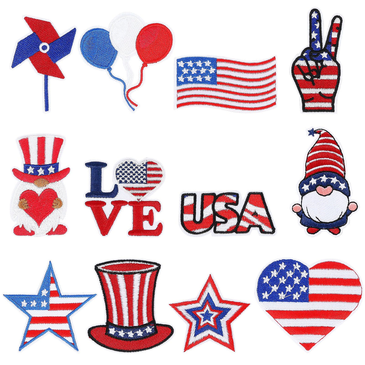 12pcs Christmas Iron on Patches Sequin Embroidered Sew Applique