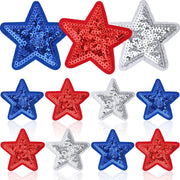 12pcs Christmas Iron on Patches Sequin Embroidered Sew Applique