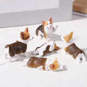 Mini resin cat figurines gift packaging – cute cartoon kitty desk decor 5-piece set