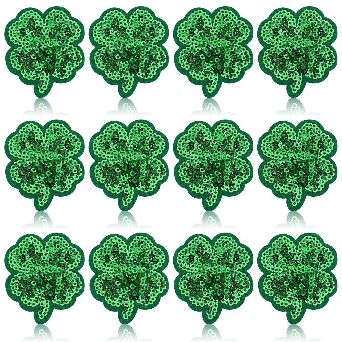 12pcs Christmas Iron on Patches Sequin Embroidered Sew Applique