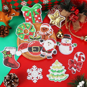 12pcs Christmas Iron on Patches Sequin Embroidered Sew Applique