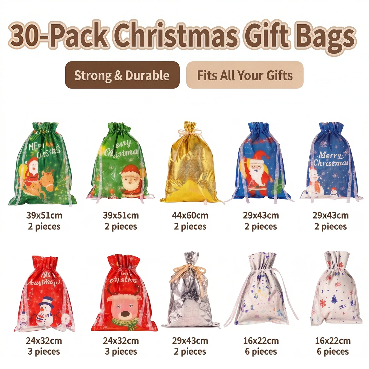 Christmas Kringle Express 15/30-piece Gift Bag & Tags Set
