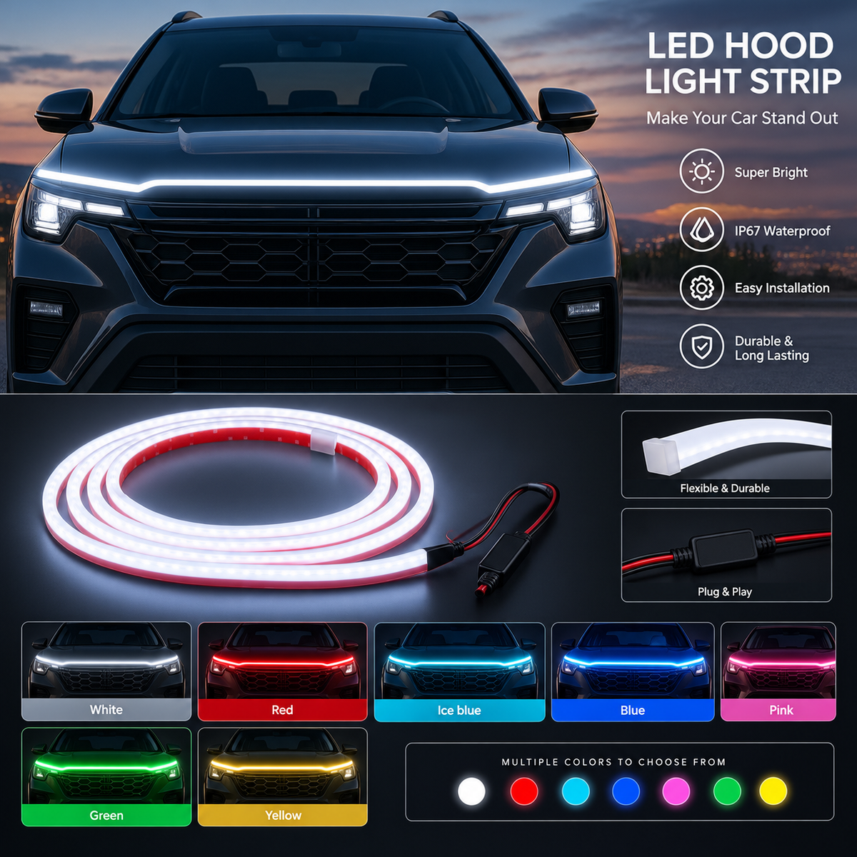 71 High Brightness Automotive Hood Gap LED Strip