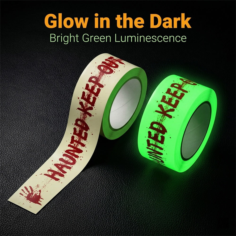 Halloween Glow-in-the-Dark Warning Tape Fluorescent Strip Decorative Caution Tape