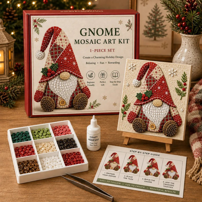 DIY Christmas Gnome Mosaic Art Kit for Decorating