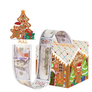 Christmas Money Pull Gift Box - Holiday Party Surprise Cash Box Decoration - BrownGingerbread Man40