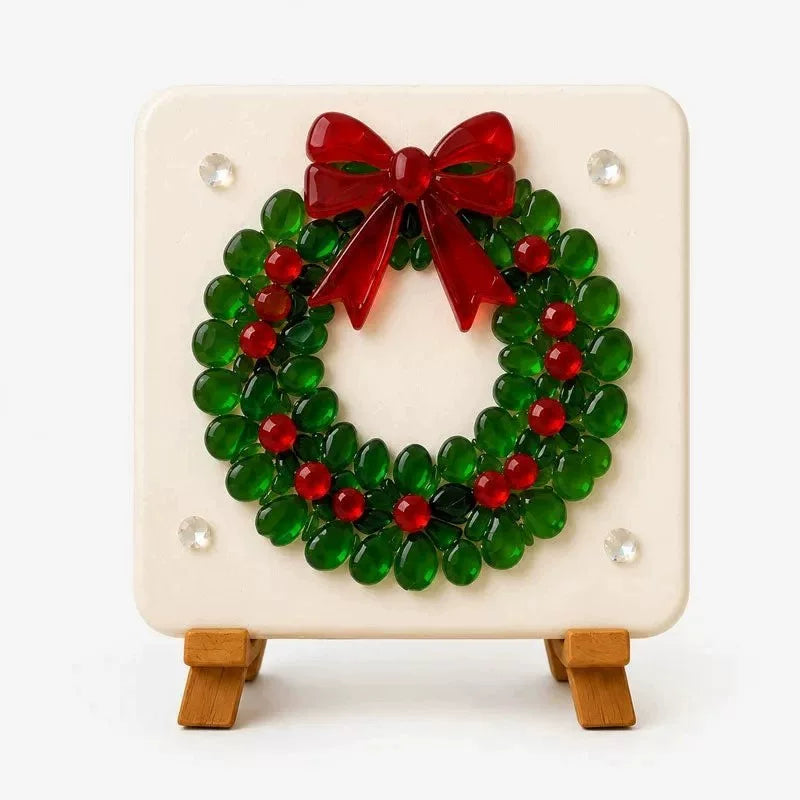 Christmas sea glass mosaic DIY kit gift packaging – holiday craft set for adults and kids