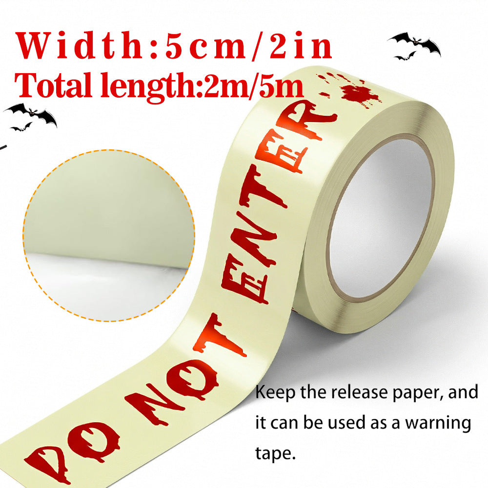 Halloween Glow-in-the-Dark Warning Tape Fluorescent Strip Decorative Caution Tape - YGJD005 / 5cm x 2m