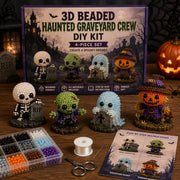 Halloween DIY beading kit contents – spooky craft ornament set with color box and beads