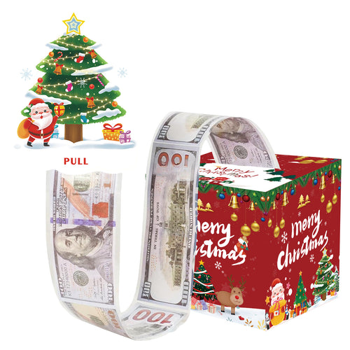 Christmas Money Pull Gift Box - Holiday Party Surprise Cash Box Decoration