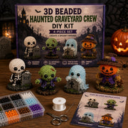 Halloween ghost graveyard team beaded craft kit – DIY beading ornament set with color box