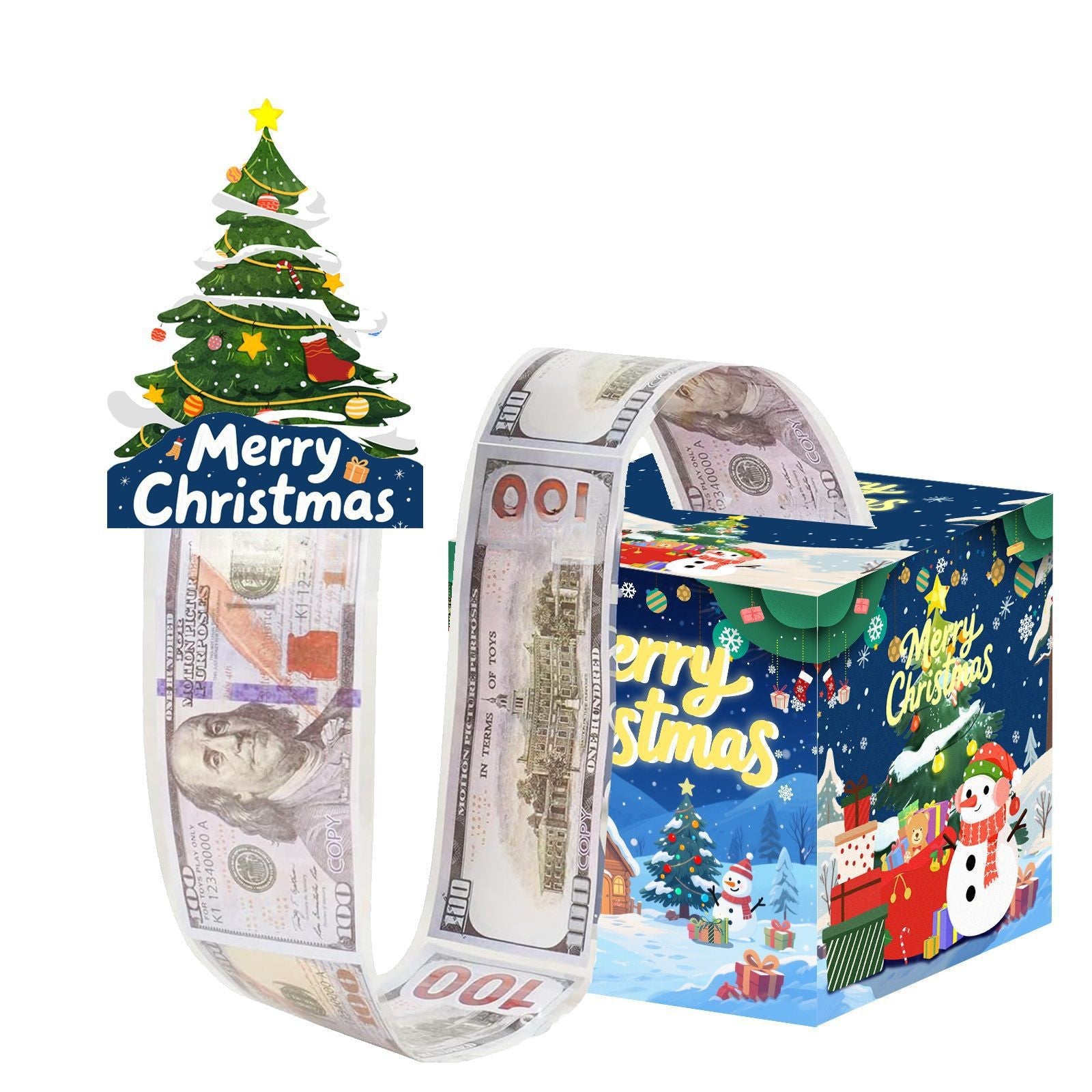 Christmas Money Pull Gift Box - Holiday Party Surprise Cash Box Decoration - Christmas Tree35