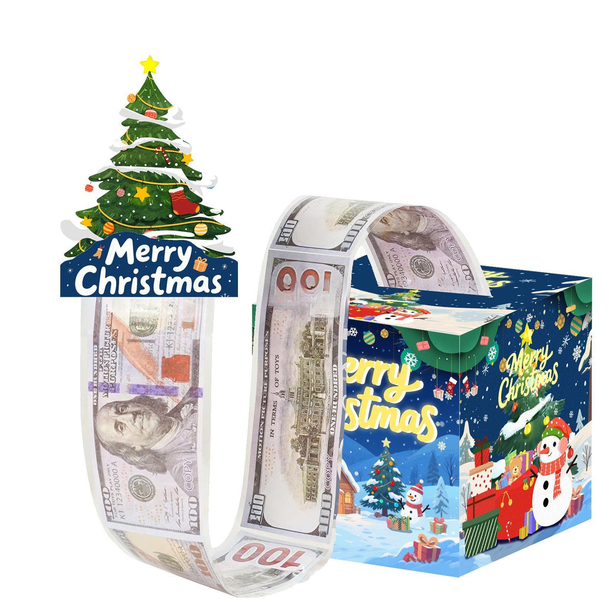 Christmas Money Pull Gift Box - Holiday Surprise Cash Box Decoration - Christmas Tree35
