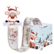 Christmas Money Pull Gift Box - Holiday Surprise Cash Box Decoration - CuteReindeer29