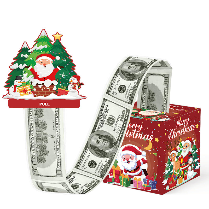 Christmas Money Pull Gift Box - Holiday Party Surprise Cash Box Decoration - RedJungleSanta Claus72
