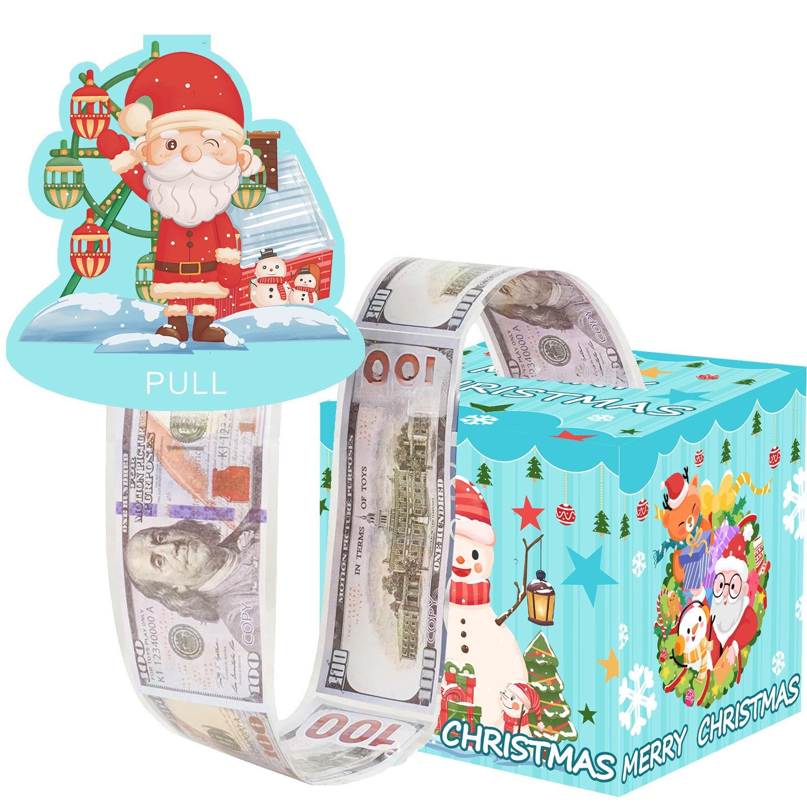 Christmas Money Pull Gift Box - Holiday Party Surprise Cash Box Decoration - Santa Claus36