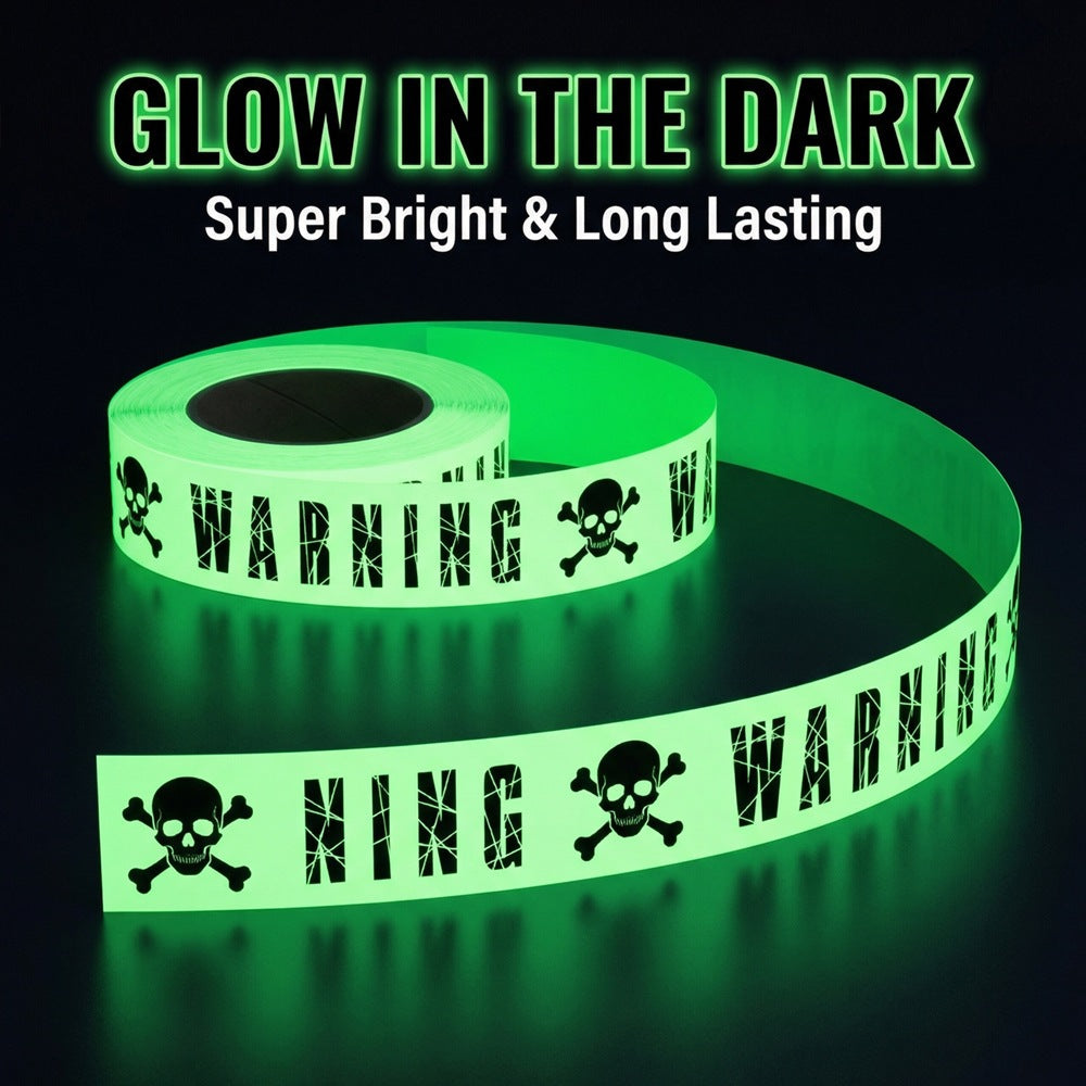 Halloween Glow-in-the-Dark Warning Tape Fluorescent Strip Decorative Caution Tape