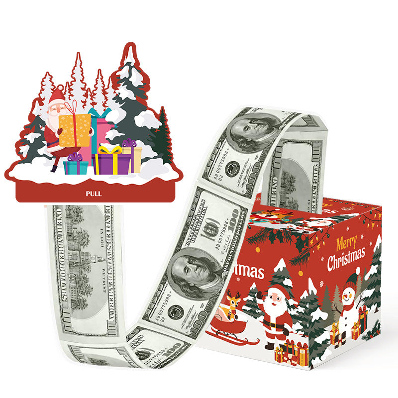 Christmas Money Pull Gift Box - Holiday Party Surprise Cash Box Decoration - Snow CountryChristmas TreeJungleGiving GiftSanta Claus77