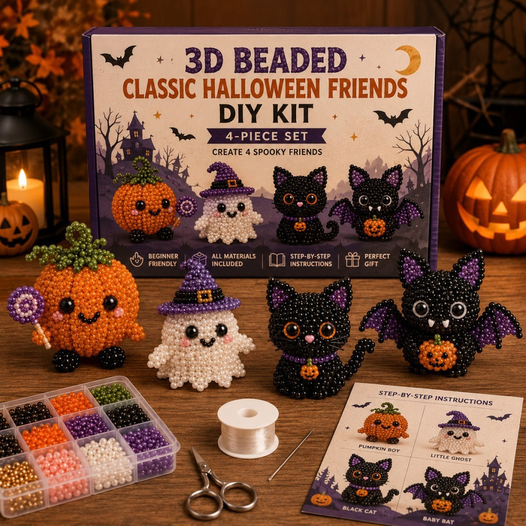 Halloween Beaded Craft Friends Kit - DIY Beading Ornament Set