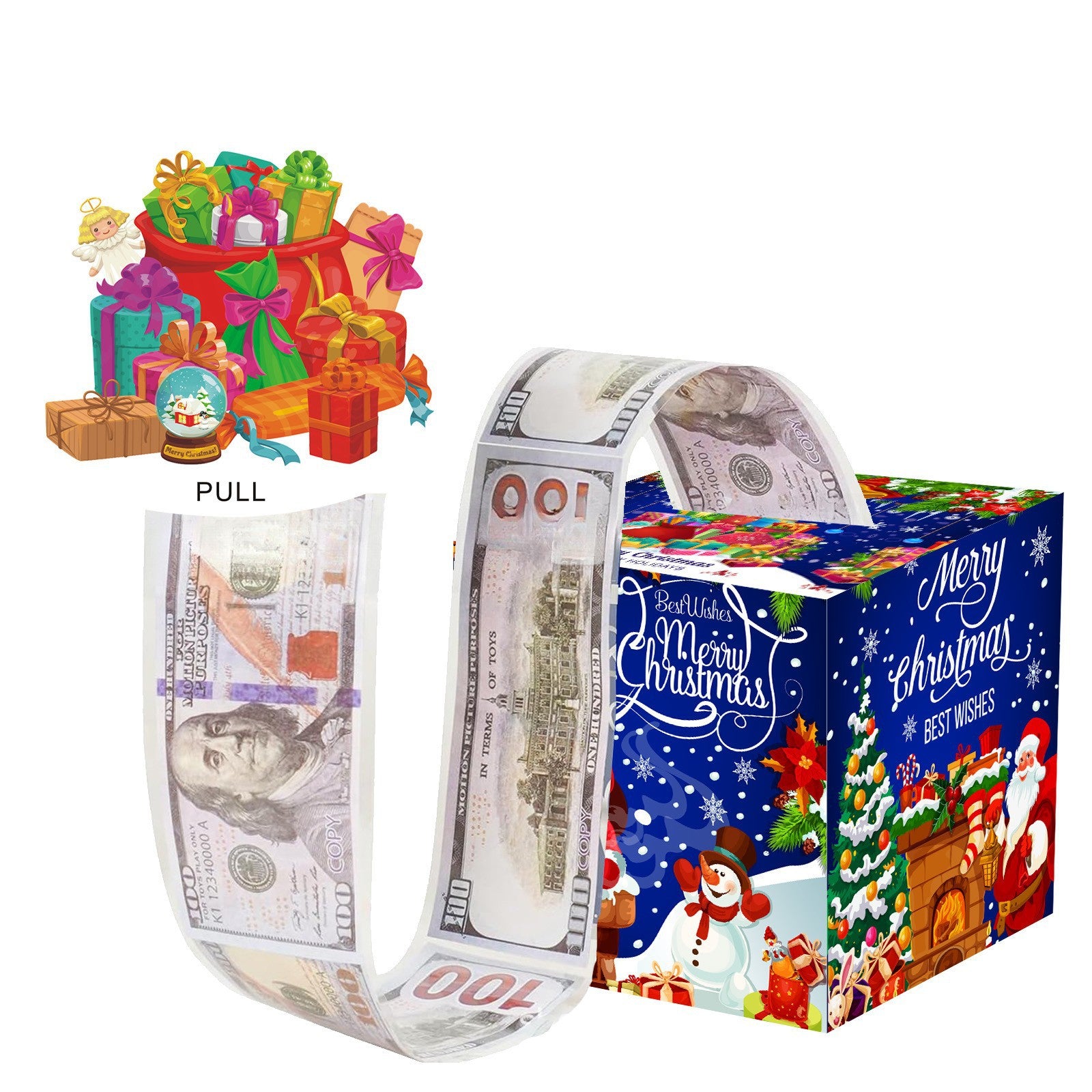 Christmas Money Pull Gift Box - Holiday Party Surprise Cash Box Decoration - 37
