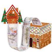 Christmas Money Pull Gift Box - Holiday Surprise Cash Box Decoration - BrownGingerbread Man23